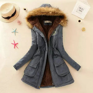 New Autumn Winter Women Cotton Jacket Padded Casual Slim Coat Emboridery Hooded Parkas Wadded Warm Overcoat